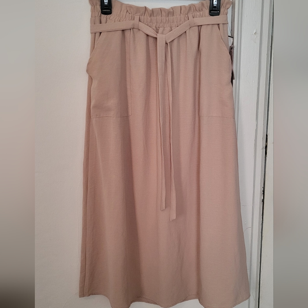 NY Collection Light Tan Women's Maxi Skirt